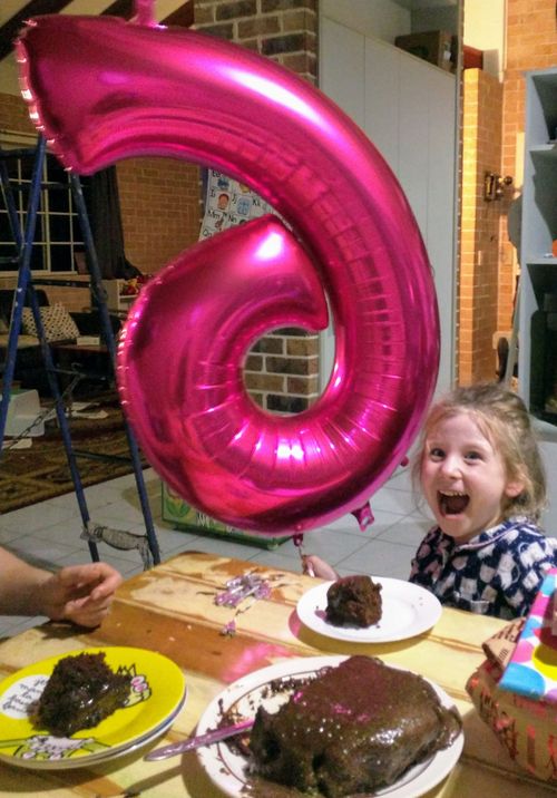 Violet Rickard celebrating her sixth birthday.