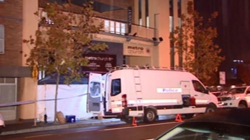 Police outside the Perth church. (9NEWS)