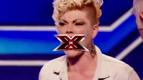 Audition from hell: Pink impersonator blasts X Factor UK judges in violent dummy spit