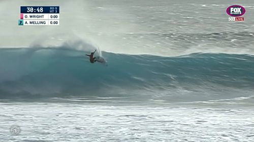 The feat made Wright just the seventh surfer to do so. (WWOS)