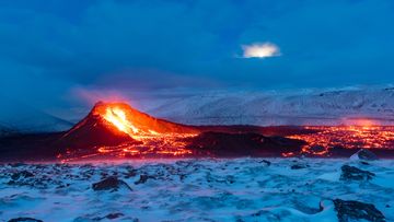 A photo of the Geldingadalir volcano in Fagradalsfjall mountain, in 2021.