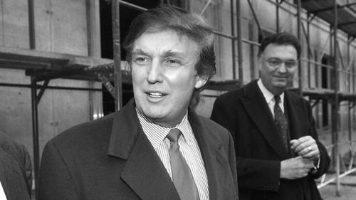 Real estate mogul Donald Trump checks out sites in Moscow, Russia, for luxury residential towers in 1996.