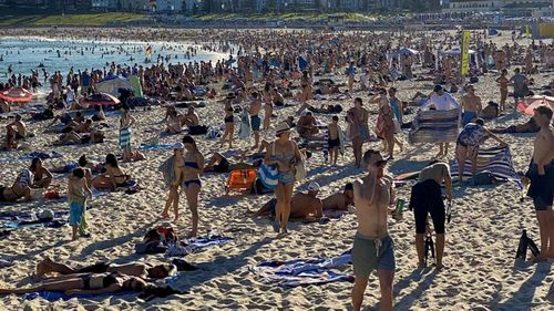 Bondi Beach as Australians are told to keep their distance from each other.