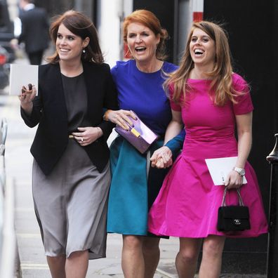 The Duchess of York with Princess Beatrice and Princess Eugenie.