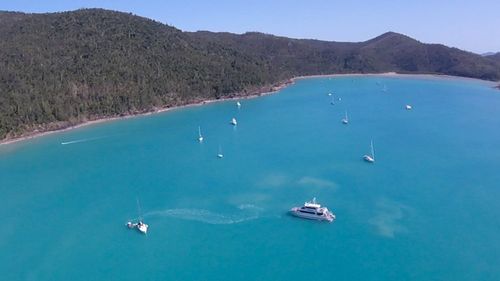 Cid Harbour is a popular anchorage location for charter boats that flock to the Whitsundays.