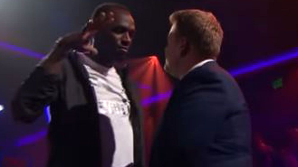 Usain Bolt lowers the boom on James Corden in rap battle