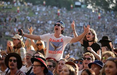 Fans saat Splendor in the Grass 2016 pada 22 Juli 2016 di Byron Bay, Australia.