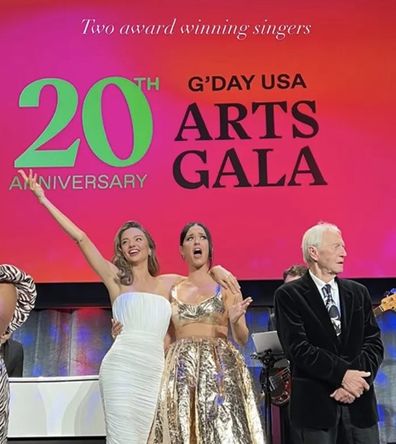 Katy Perry and Miranda Kerr attend the G'Day USA Arts Gala at Skirball Cultural Center on January 28, 2023 in Los Angeles, California. 