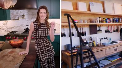 Kendall has an expansive kitchen and an art room in her home.