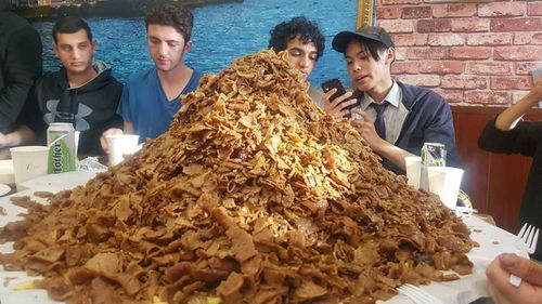 Some of the kids survey the $600 halal snack pack. (Istanbul on Parra/Facebook)