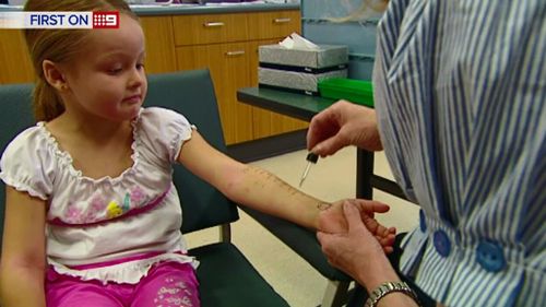 A child undergoes an allergy test. (9NEWS)