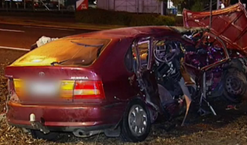 The female driver suffered serious injuries. (9NEWS)