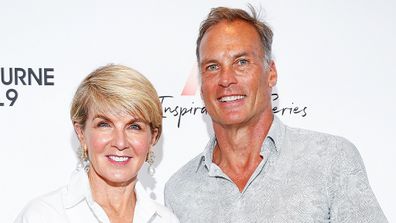 Julie Bishop with partner David Patton.