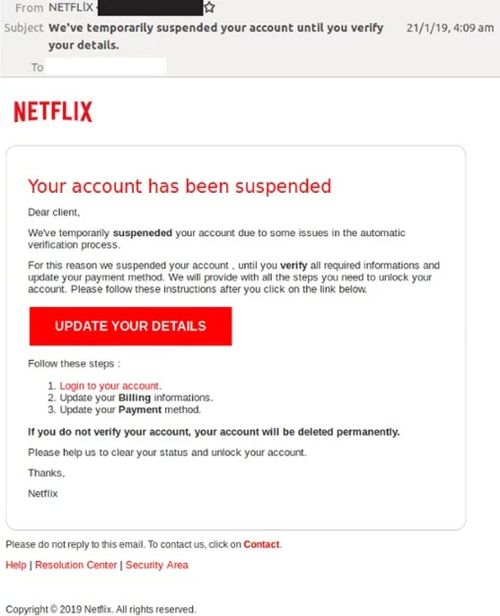 The Netflix email scam