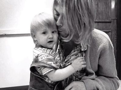 Frances Bean Cobain and Kurt Cobain 
