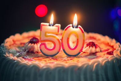 Birthday cake with 50 candles