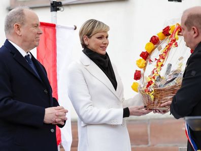 Prince Albert and Princess Charlene of Monaco in Alsace, France.
