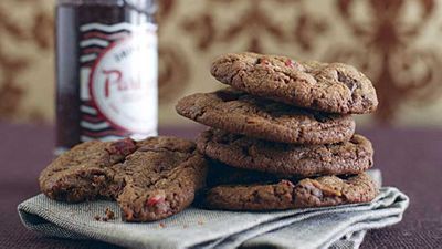 Recipe: <a href="http://kitchen.nine.com.au/2016/05/16/18/34/fudgy-choccherry-biscuits" target="_top">Fudgy choc-cherry biscuits</a>