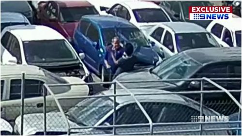A deregistered WA panel beater at the centre of a Consumer Protection investigation has been captured on CCTV in a physical confrontation with customers.