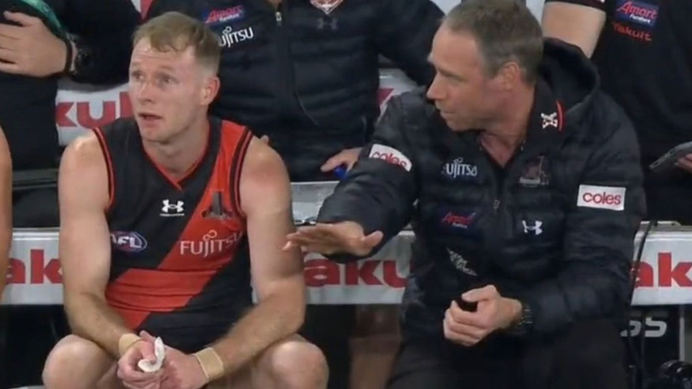 Bombers defender Nick Hind opens up on awkward moment with coach Ben Rutten