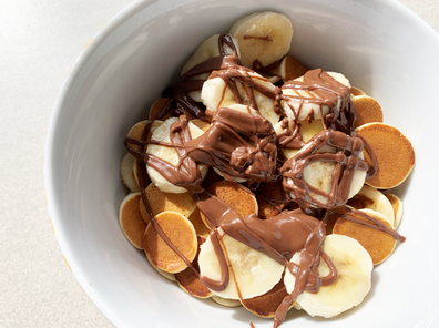 Nutella and banana pancake cereal