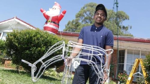 Donald Reddy, 18, has been putting on impressive Christmas lights at his family home since he was 13 years old.