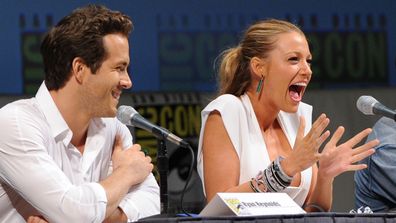 Ryan reynolds and Blake Lively speaks at the "Green Lantern" panel discussion during Comic-Con 2010 at San Diego Convention Center on July 24, 2010 in San Diego, California.