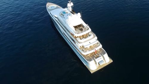 The Mayan Queen IV had been docked in Argostoli port while authorities launched an investigation into Ms McNamara's death. (Supplied)