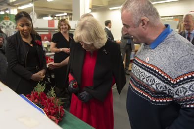 Camilla, Duchess of Cornwall visits the Poppy Factory