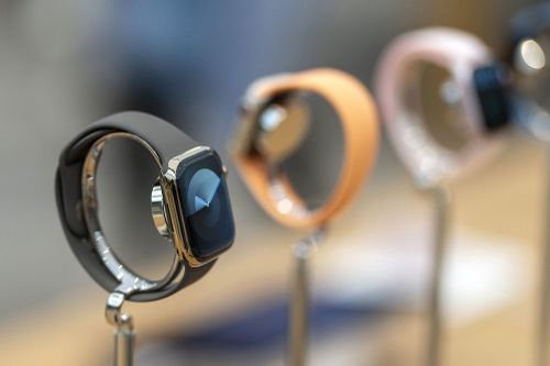 Apple watches on display.