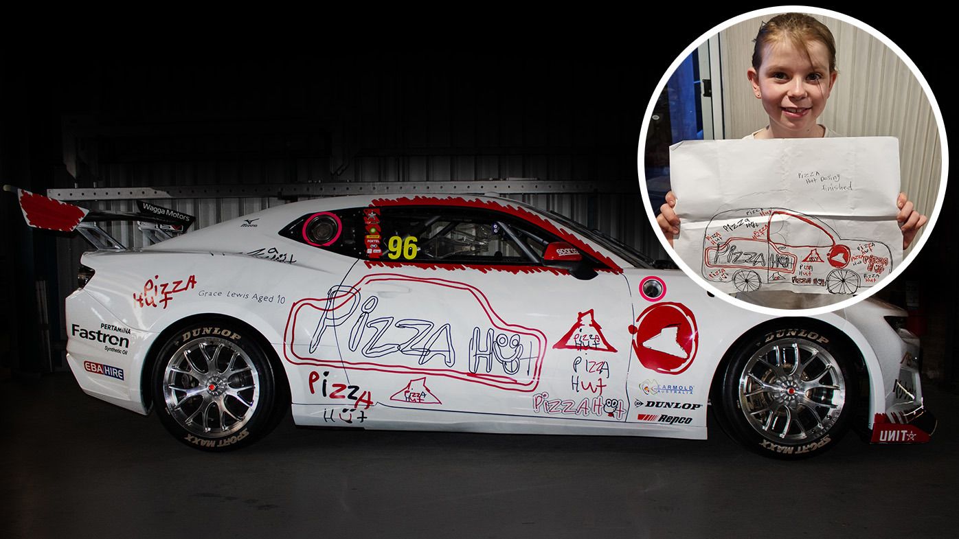 Macauley Jones&#x27; Camaro will compete in the Adelaide 500 livery drawn by 10-year-old Grace Lewis (insert).