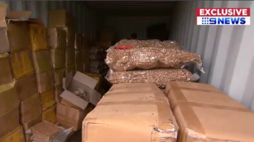 Ten tonnes of tobacco allegedly illegally imported into Melbourne were uncovered. (9NEWS)