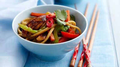 Honey soy chicken noodles