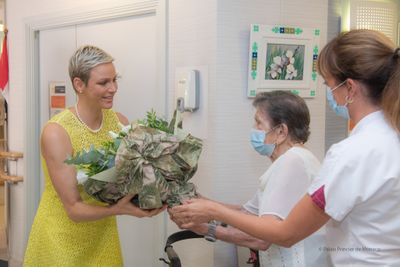 Princess Charlene visits aged care home, July