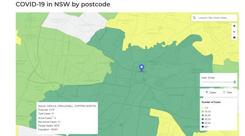 Heat maps are being rolled out across New South Wales showing clusters of coronavirus cases, aiming to inform residents about infection rates in their communities.