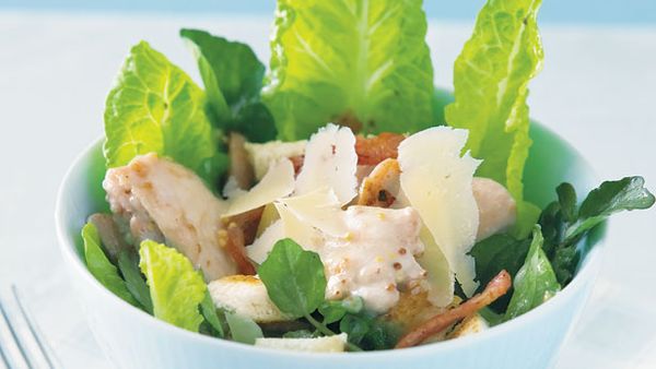 Warm chicken mayo salad