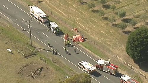 A man has died after his car collided with a minibus near Geelong today. (9NEWS)