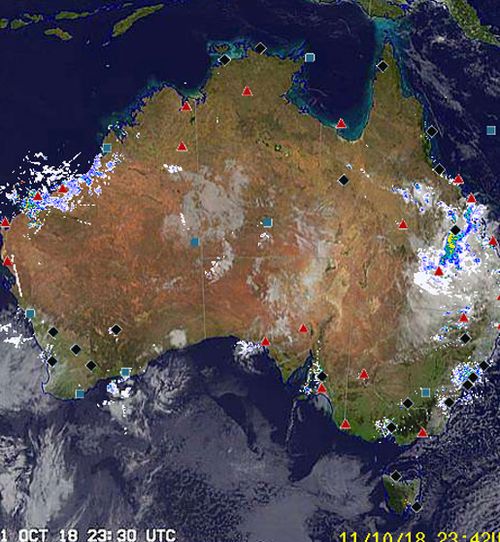 The whole of Australia has showers forecast over the next few days.