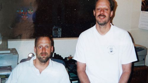 Shooter Stephen Paddock (right) with his brother Eric. (AFP)