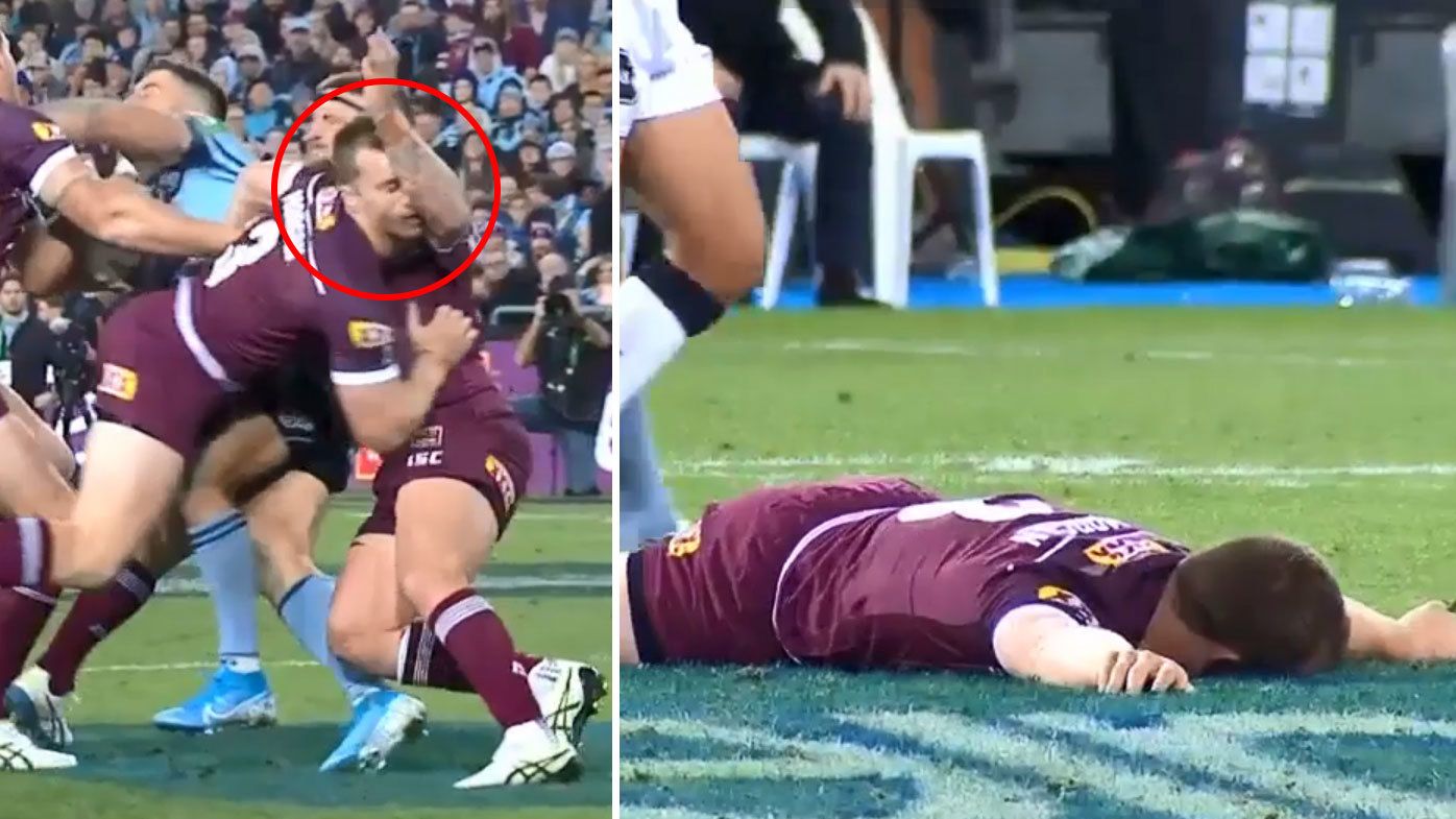 Morgan floored after colliding with McGuire's elbow