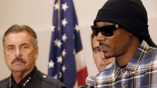 Snoop Dogg at the unification event. (AFP)