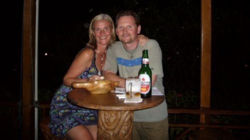 Marco Grippeling, who was killed in the MH17 tragedy, with his wife Angela Nagel. (Supplied)