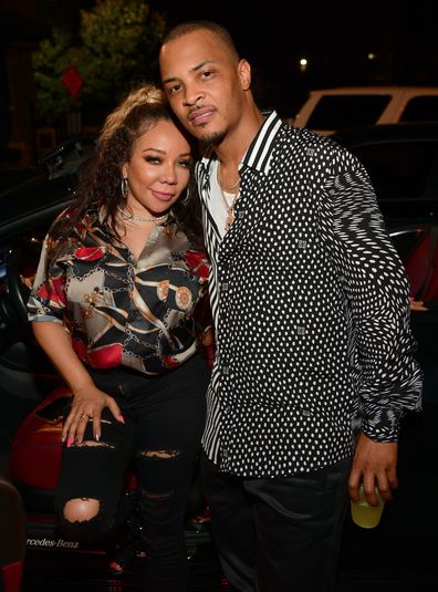 Tameka Harris and T.I. attend the "Dime Trap" Album release event at The Trap Museum on October 4, 2018 in Atlanta, Georgia. 