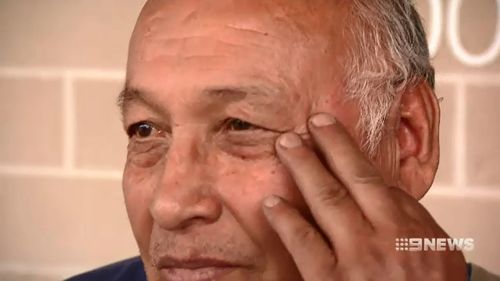 Mr Romero, 75, was hit in the face with a piece of metal, and left with a swollen eye.