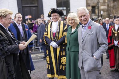 King Charles III and Camilla, Queen Consort, attend a ceremony at Micklegate Bar, where the Sovereign is traditionally welcomed to the city, in York, England, Wednesday Nov. 9, 2022.