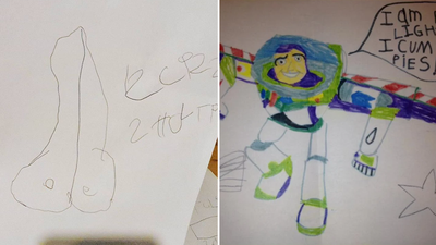 Inappropriate kids drawings.