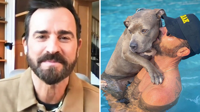 Justin Theroux adopted his beloved dog 'Kuma'. 