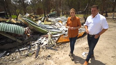 Today show hosts Karl Stefanovic and Ally Langdon surveyed the scenes of the devastating bushfires that swept across East Gippsland.  