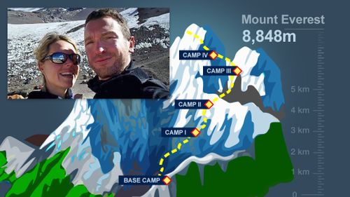 Maria Strydom and Dutch climber Eric Arnold died on the climb. (9NEWS)