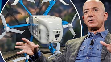 David Carbon, Jeff Bezos and the Amazon Prime Air MK-30 drone.